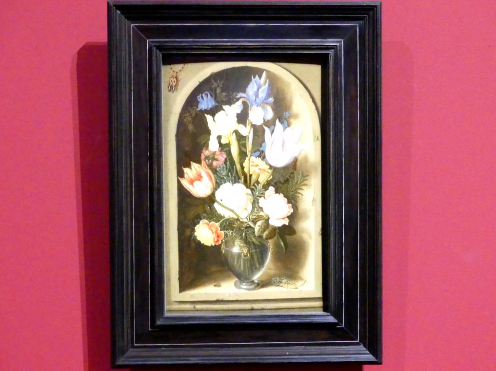 Ambrosius Bosschaert der Ältere (1609–1620), Blumenbouquet in einer Nische, Wien, Albertina, Ausstellung "Die fürstliche Sammlung Liechtenstein" vom 16.02.-10.06.2019, um 1616–1619