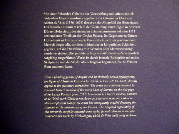 Adriaen de Vries (1587–1621), Christus im Elend, Wien, Albertina, Ausstellung "Die fürstliche Sammlung Liechtenstein" vom 16.02.-10.06.2019, 1607, Bild 6/6