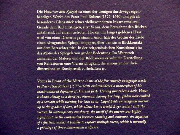 Peter Paul Rubens (1598–1640), Venus vor dem Spiegel, Wien, Albertina, Ausstellung "Die fürstliche Sammlung Liechtenstein" vom 16.02.-10.06.2019, um 1614–1615, Bild 3/3