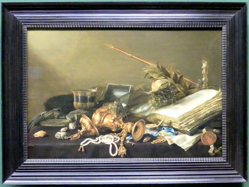 Pieter Claesz (1623–1660), Vanitas-Stillleben, Wien, Albertina, Ausstellung "Die fürstliche Sammlung Liechtenstein" vom 16.02.-10.06.2019, um 1630, Bild 1/3