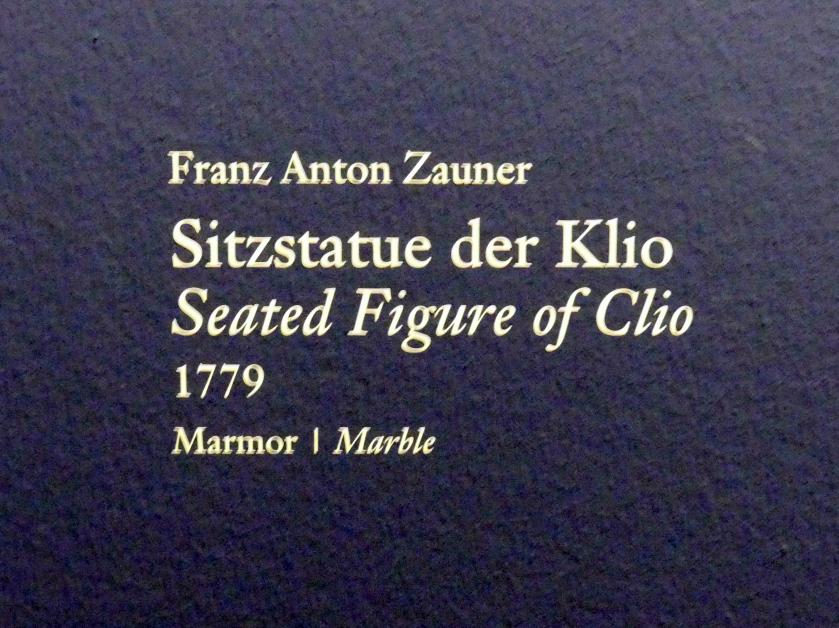Franz Anton von Zauner (1779–1796), Sitzstatue der Klio, Wien, Albertina, Ausstellung "Die fürstliche Sammlung Liechtenstein" vom 16.02.-10.06.2019, 1779, Bild 5/6