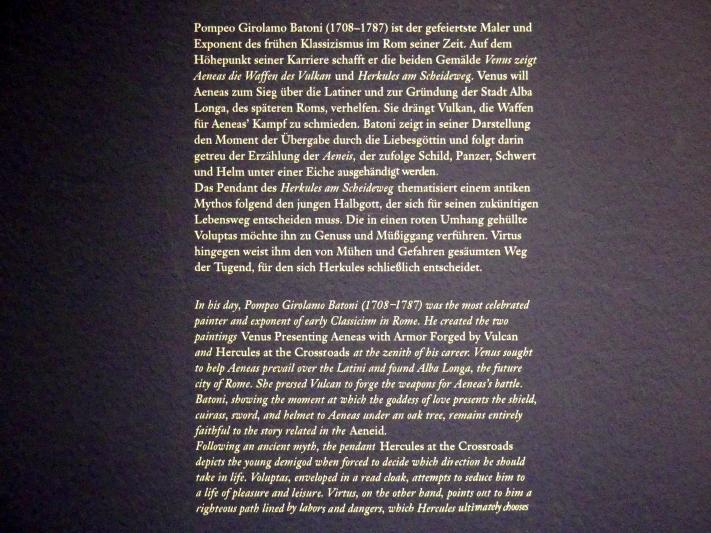 Pompeo Girolamo Batoni (1732–1785), Venus überreicht Aeneas die Waffen des Vulkan, Wien, Albertina, Ausstellung "Die fürstliche Sammlung Liechtenstein" vom 16.02.-10.06.2019, 1748, Bild 3/3