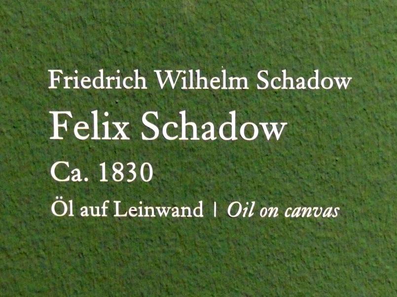 Friedrich Wilhelm von Schadow (1812–1831), Felix Schadow, Wien, Albertina, Ausstellung "Die fürstliche Sammlung Liechtenstein" vom 16.02.-10.06.2019, um 1830, Bild 2/2