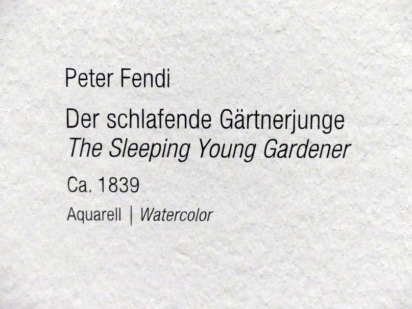 Peter Fendi (1831–1842), Der schlafende Gärtnerjunge, Wien, Albertina, Ausstellung "Rudolf von Alt und seine Zeit" vom 16.02.-10.06.2019, Das Pathos des Alltäglichen, um 1839, Bild 2/2