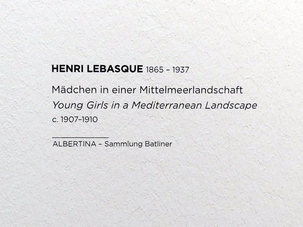Henri Lebasque (1897–1911), Mädchen in einer Mittelmeerlandschaft, Wien, Albertina, Sammlung Batliner, Saal 1, um 1907–1910, Bild 2/2