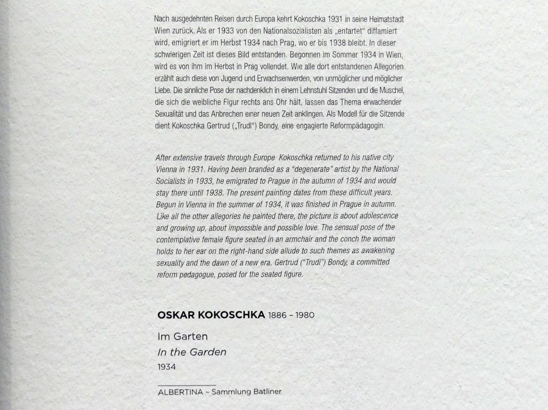 Oskar Kokoschka (1909–1955), Im Garten, Wien, Albertina, Sammlung Batliner, Saal 3, 1934, Bild 2/2