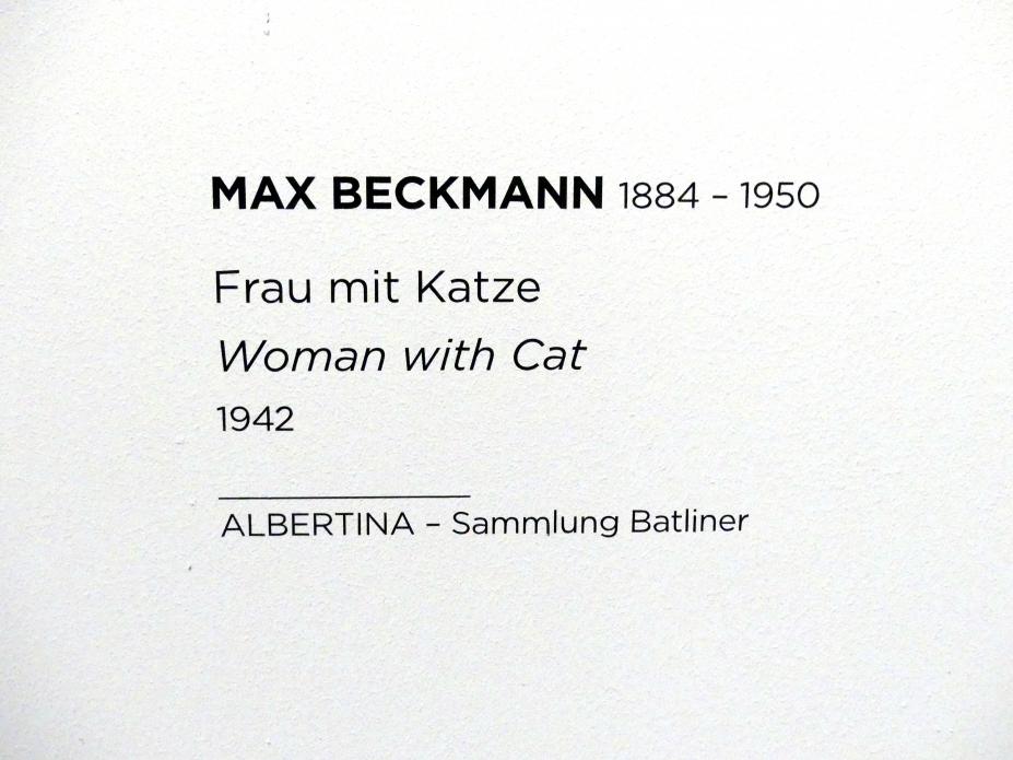 Max Beckmann (1905–1950), Frau mit Katze, Wien, Albertina, Sammlung Batliner, Saal 3, 1942, Bild 2/2