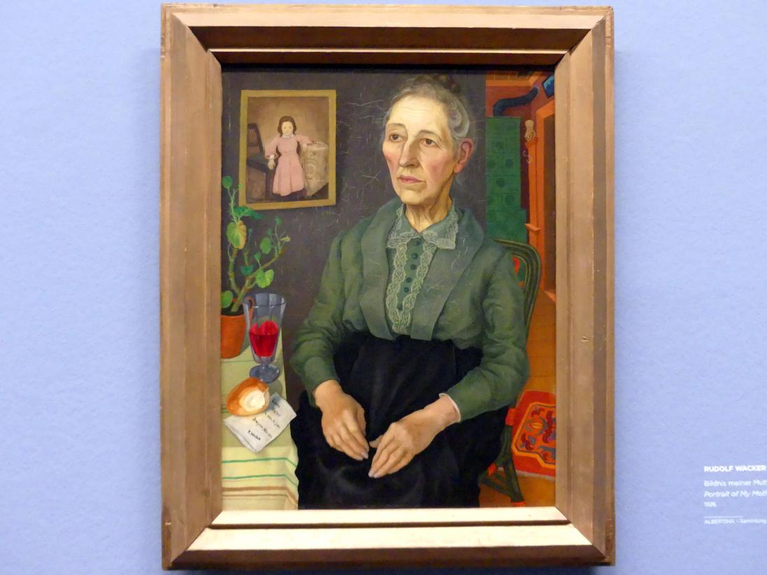 Rudolf Wacker (1923–1935), Bildnis meiner Mutter (in ihrem 72. Lebensjahr), Wien, Albertina, Sammlung Batliner, Saal 5, 1926, Bild 1/2