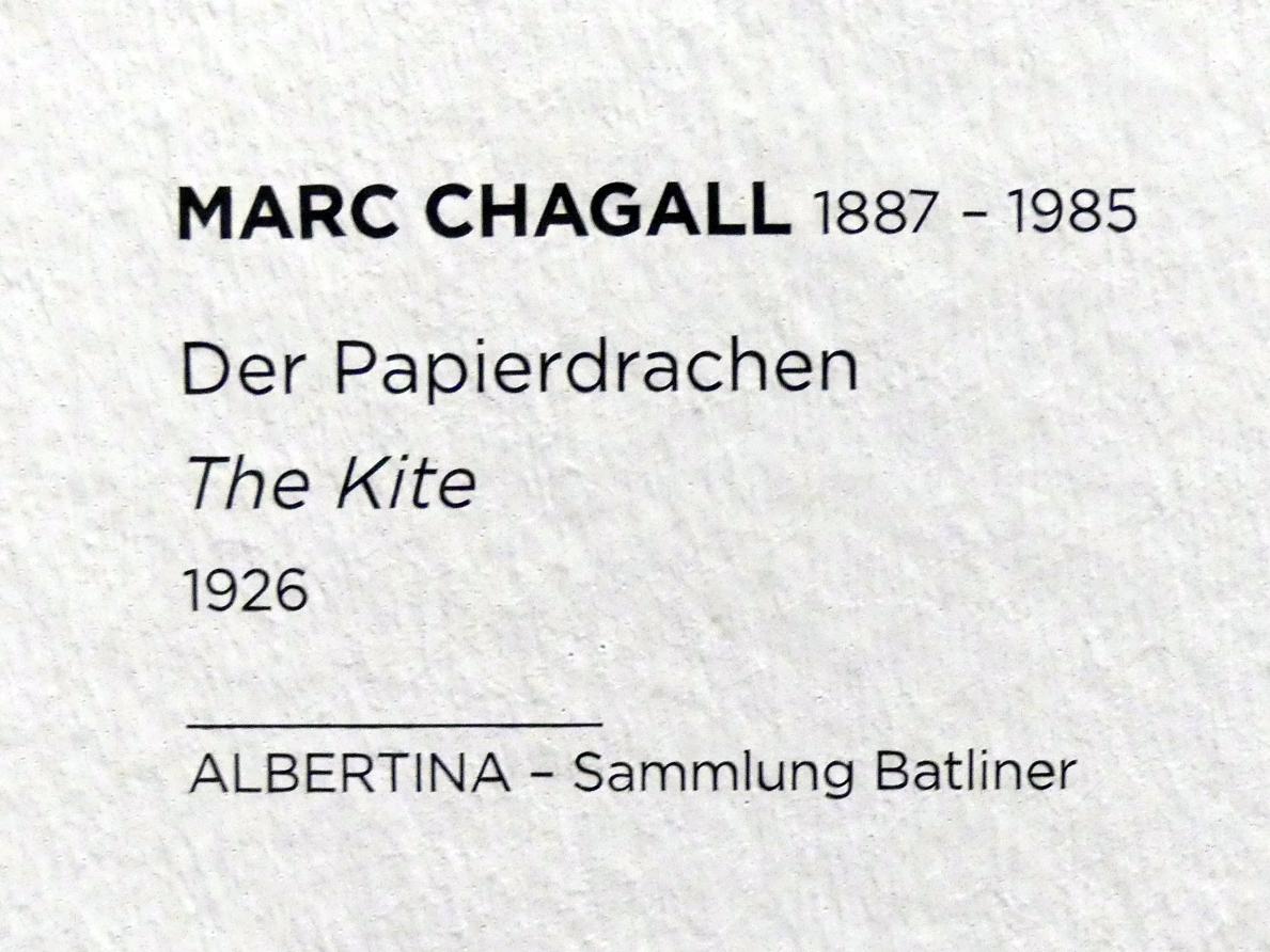 Marc Chagall (1910–1972), Der Papierdrachen, Wien, Albertina, Sammlung Batliner, Saal 6, 1926, Bild 2/2