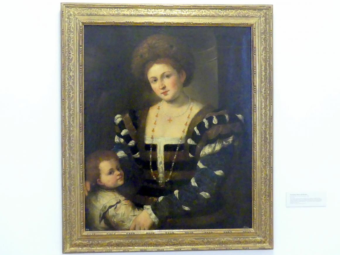 Pietro della Vecchia (Pietro Muttoni) (1640–1650), Vornehme Dame mit Knaben, Linz, Oberösterreichisches Landesmuseum, Welt der Männer - Welt der Frauen, Undatiert