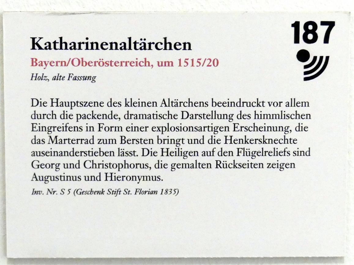 Katharinenaltärchen, Linz, Oberösterreichisches Landesmuseum, Die Kunst der Donauschule, um 1515–1520, Bild 3/3