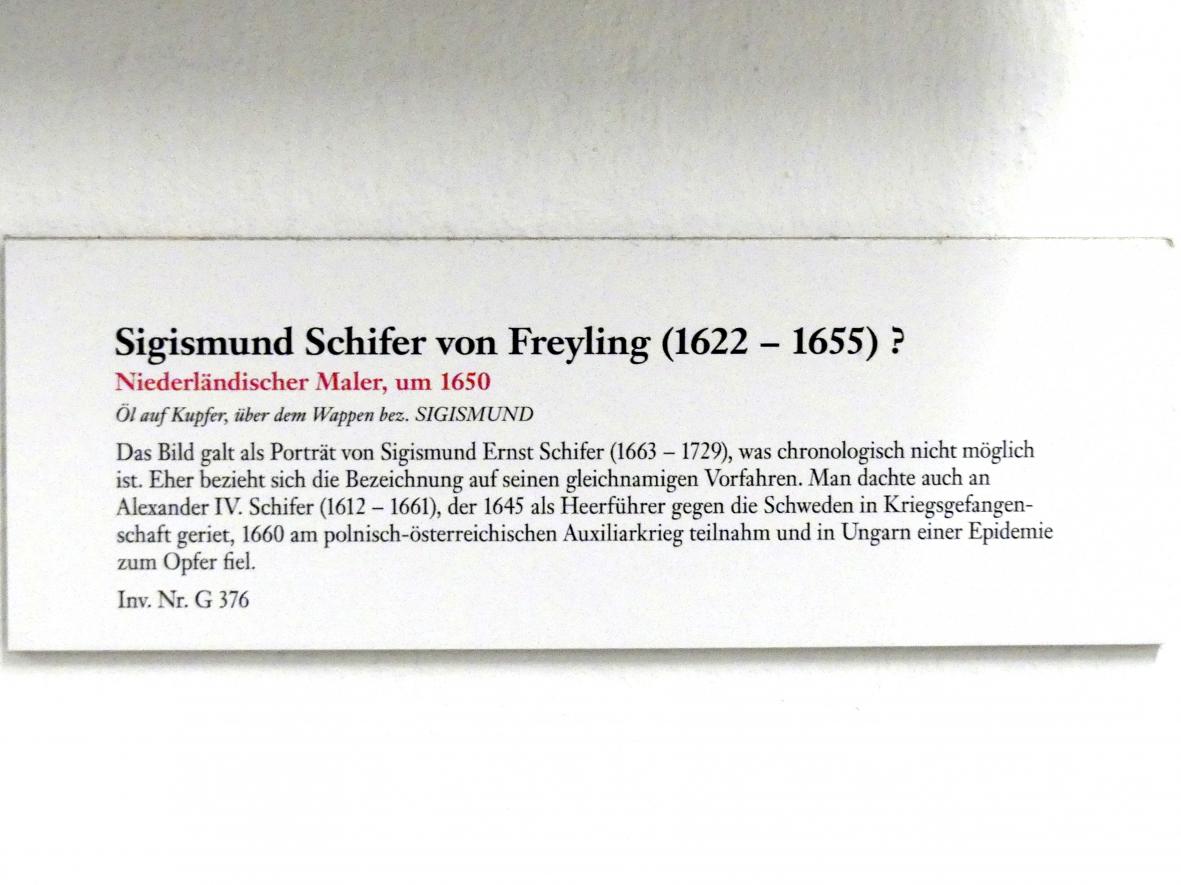 Sigismund Schifer von Freyling (1622-1655) (?), Linz, Oberösterreichisches Landesmuseum, Welt der Männer - Welt der Frauen, um 1650, Bild 2/2