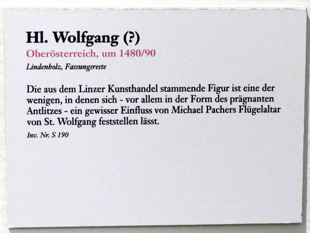 Hl. Wolfgang (?), Linz, Oberösterreichisches Landesmuseum, Blüte der Spätgotik, um 1480–1490, Bild 3/3