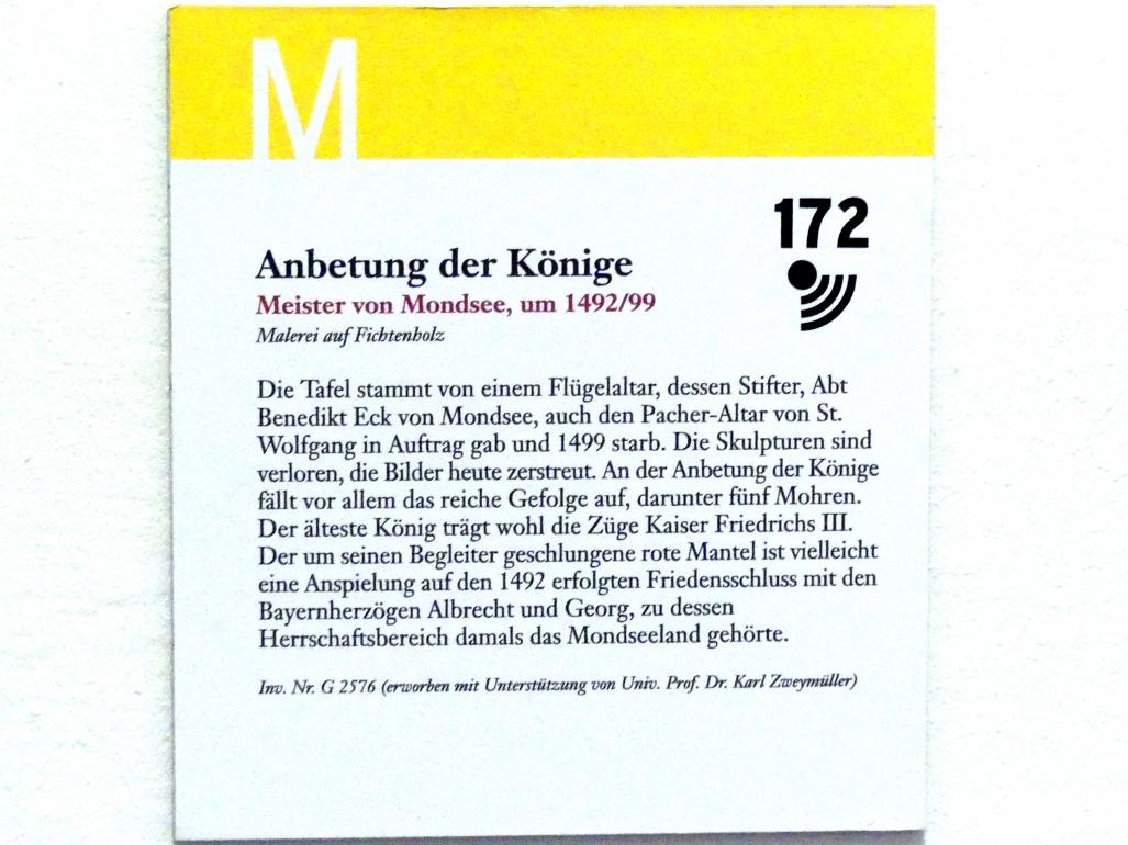 Meister von Mondsee (1495–1498), Anbetung der Könige, Linz, Oberösterreichisches Landesmuseum, Blüte der Spätgotik, um 1492–1499, Bild 2/2