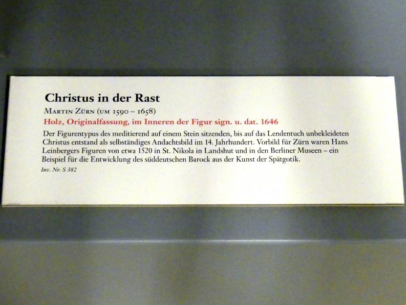 Martin Zürn (1614–1663), Christus in der Rast, Linz, Oberösterreichisches Landesmuseum, Barocke Glaubenswelt, 1646, Bild 3/3
