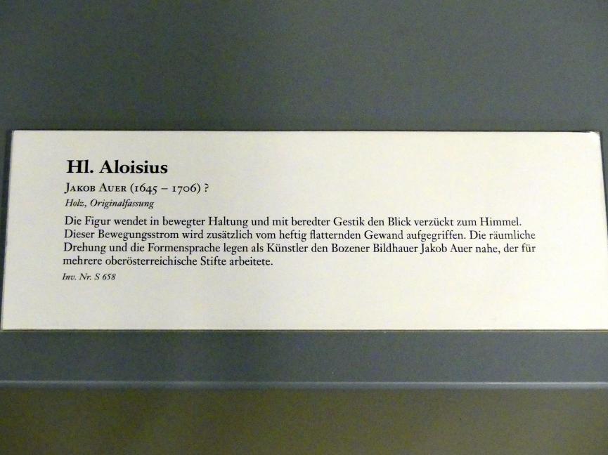Jakob Auer (Undatiert), Hl. Aloisius, Linz, Oberösterreichisches Landesmuseum, Barocke Glaubenswelt, Undatiert, Bild 3/3