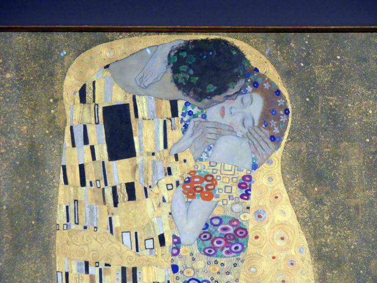 Gustav Klimt (1891–1917), Der Kuss (Liebespaar), Wien, Museum Oberes Belvedere, Saal 1, 1908–1909, Bild 2/5