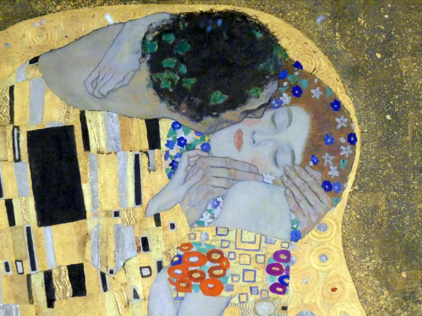 Gustav Klimt (1891–1917), Der Kuss (Liebespaar), Wien, Museum Oberes Belvedere, Saal 1, 1908–1909, Bild 3/5