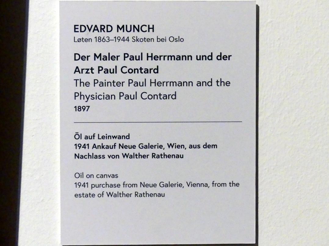 Edvard Munch (1888–1925), Der Maler Paul Herrmann und der Arzt Paul Contard, Wien, Museum Oberes Belvedere, Saal 3, 1897, Bild 2/2