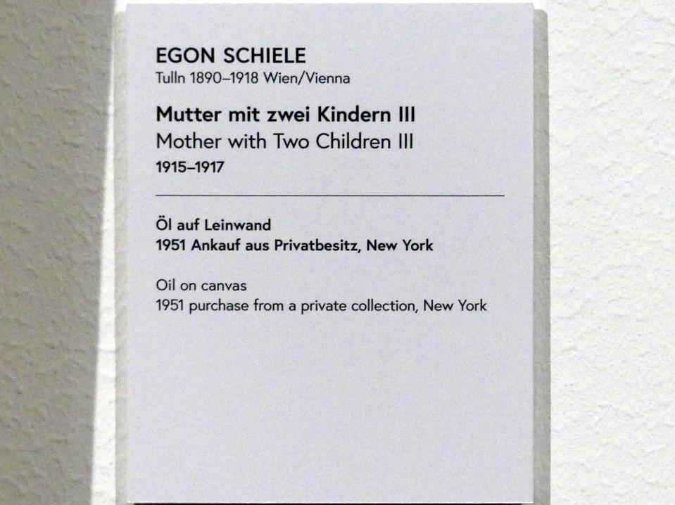 Egon Schiele (1908–1918), Mutter mit zwei Kindern III, Wien, Museum Oberes Belvedere, Saal 4, 1915–1917, Bild 2/2