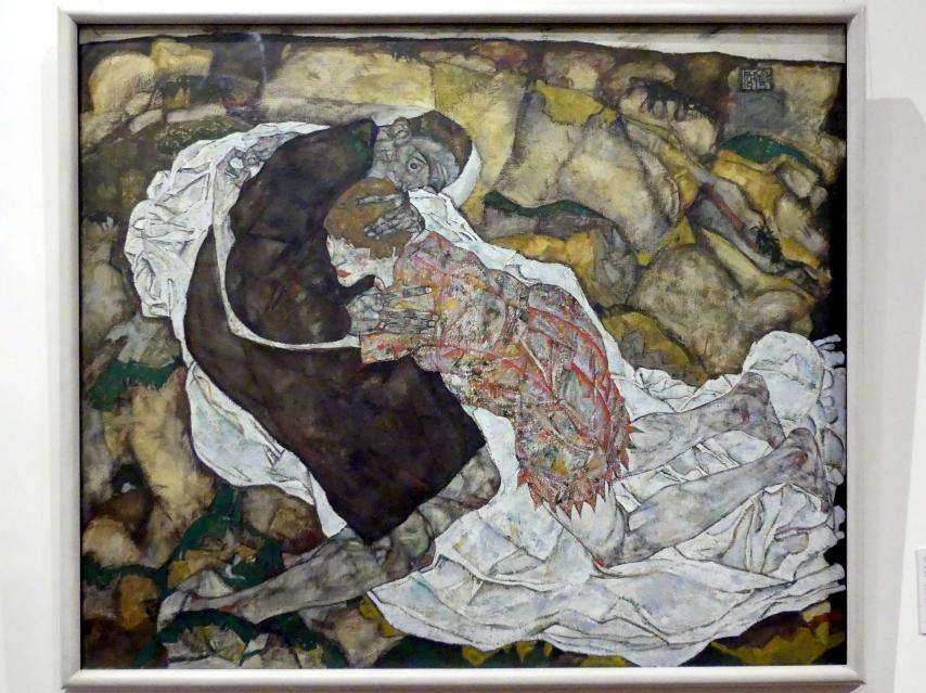 Egon Schiele (1908–1918), Tod und Mädchen, Wien, Museum Oberes Belvedere, Saal 4, 1915, Bild 1/2