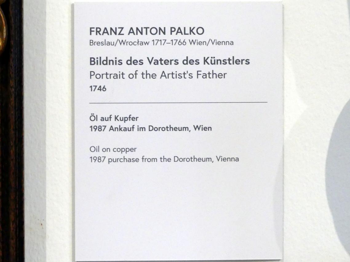 Franz Anton Palko (1746), Bildnis des Vaters des Künstlers, Wien, Museum Oberes Belvedere, Saal 15, 1746, Bild 2/2