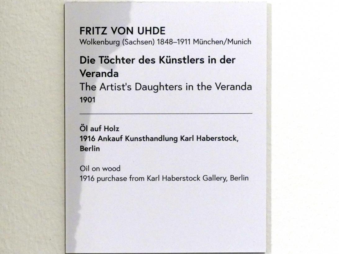 Fritz von Uhde (1882–1910), Die Töchter des Künstlers in der Veranda, Wien, Museum Oberes Belvedere, Saal 18, 1901, Bild 2/2