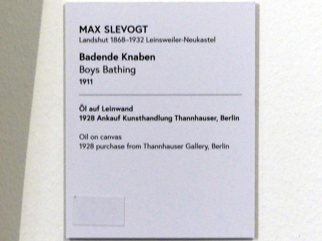 Max Slevogt (1886–1931), Badende Knaben, Wien, Museum Oberes Belvedere, Saal 18, 1911, Bild 2/2