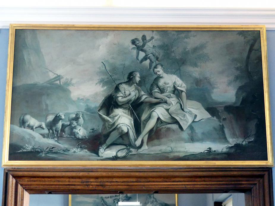 Joseph Christ (1770), Apollo und Isse, Augsburg, Deutsche Barockgalerie im Schaezlerpalais, Saal 20 - Entwürfe für Deckenfresken, um 1770, Bild 1/2