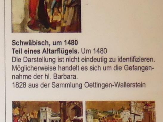 Teil eines Altarflügels, Augsburg, Staatsgalerie in der ehem. Katharinenkirche, Saal 1, um 1480, Bild 3/3