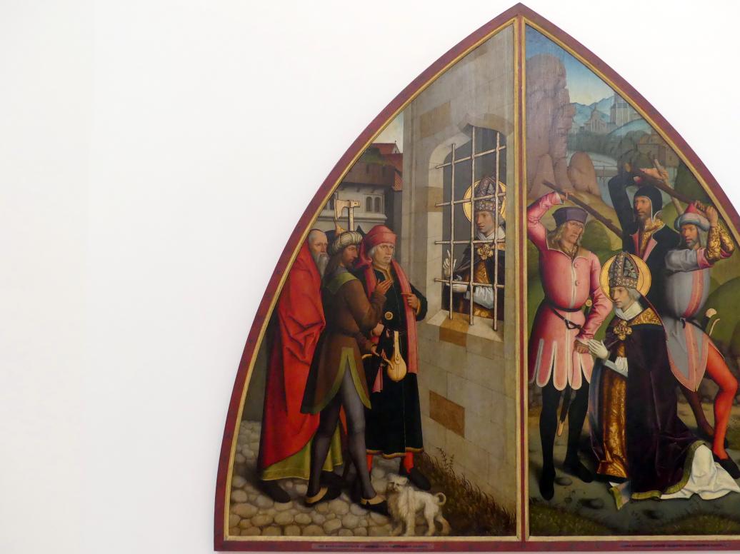 Bartholomäus Zeitblom (1485–1511), Der hl. Valentin bekehrt den Henker, Ulm, Münster Unserer Lieben Frau in Ulm, jetzt Augsburg, Staatsgalerie in der ehem. Katharinenkirche, Saal 2, nach 1500