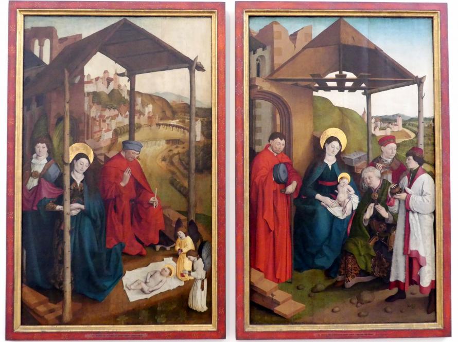 Meister der Landsberger Geburt Christi (1465), Anbetung der Könige, Augsburg, Staatsgalerie in der ehem. Katharinenkirche, Saal 2, um 1460–1470, Bild 2/4