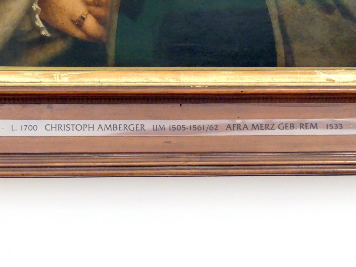 Christoph Amberger (1525–1552), Wilhelm Merz und seine Gemahlin Afra, geb. Rem, Augsburg, Staatsgalerie in der ehem. Katharinenkirche, Saal 4, 1533, Bild 2/3