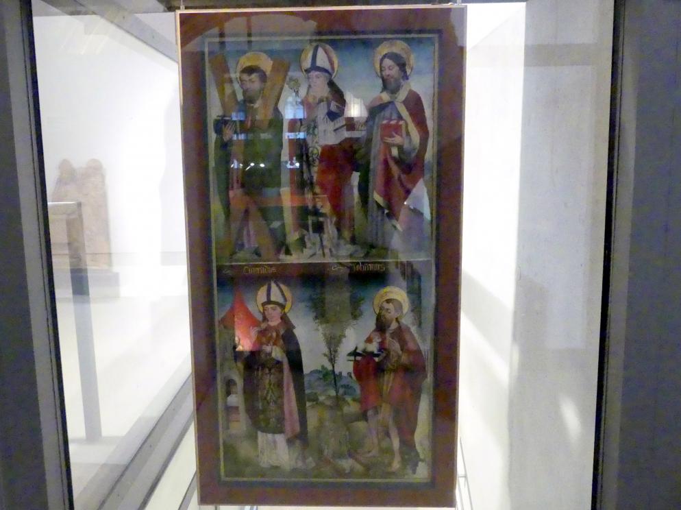 Hans Murer (Werkstatt) (1460), Beidseitig bemalte Tafel mit zwölf Heiligen, Schwäbisch Hall, Johanniterkirche, Alte Meister in der Sammlung Würth, um 1460, Bild 1/2