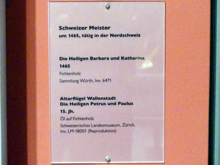 Die Heiligen Barbara und Katharina, Schwäbisch Hall, Johanniterkirche, Alte Meister in der Sammlung Würth, 1465, Bild 2/2