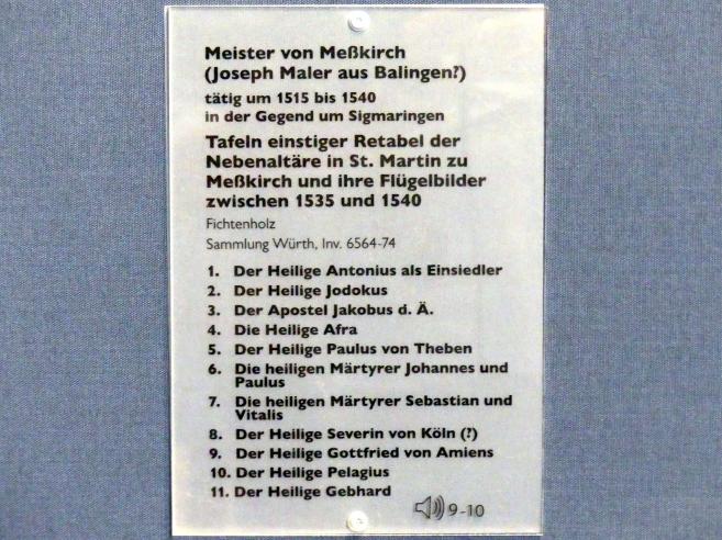 Meister von Meßkirch (1525–1540), Der Apostel Jakobus d. Ä., Meßkirch, Stadtpfarrkirche St. Martin, jetzt Schwäbisch Hall, Johanniterkirche, Alte Meister in der Sammlung Würth, 1535–1540, Bild 2/2