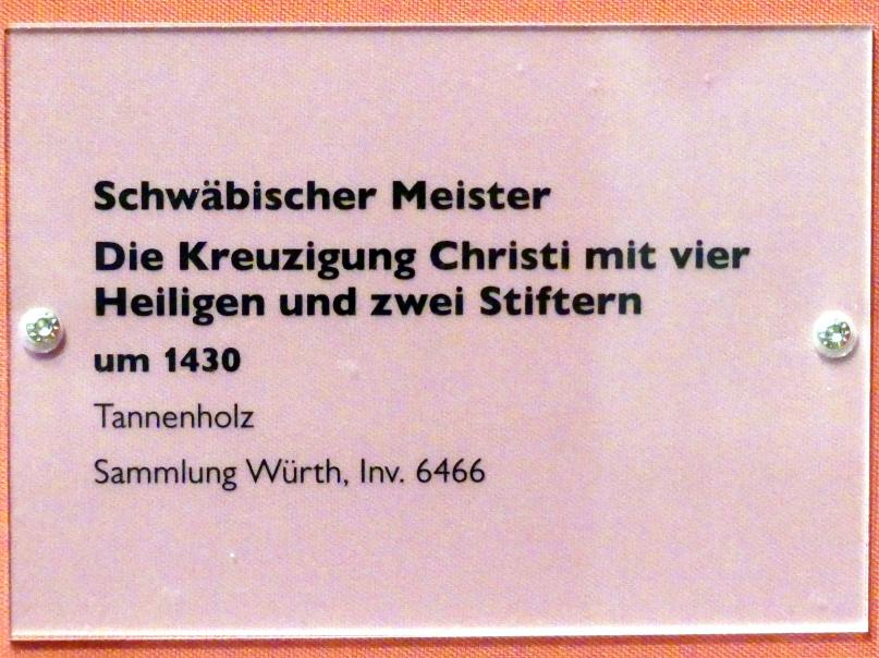 Die Kreuzigung Christi mit vier Heiligen und zwei Stiftern, Schwäbisch Hall, Johanniterkirche, Alte Meister in der Sammlung Würth, um 1430, Bild 2/2