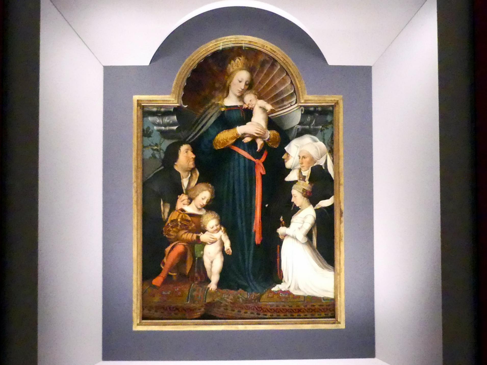 Hans Holbein der Jüngere (1517–1543), Madonna des Bürgermeisters Jacob Meyer zum Hasen, Schwäbisch Hall, Johanniterkirche, Alte Meister in der Sammlung Würth, 1525–1528, Bild 1/4
