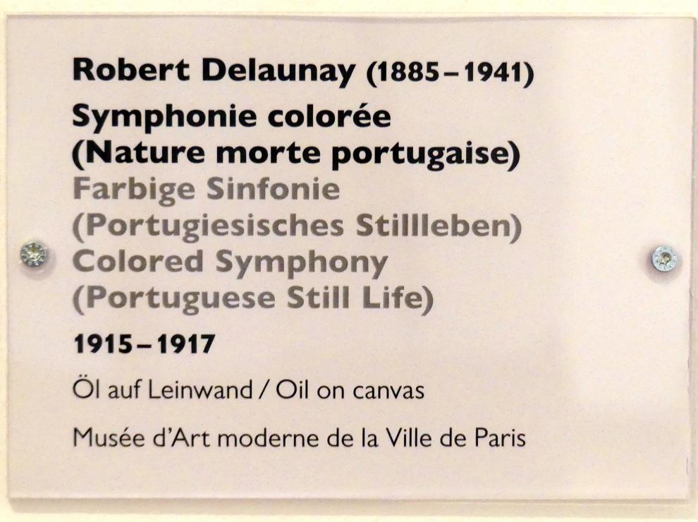 Robert Delaunay (1906–1938), Farbige Sinfonie (Portugiesisches Stillleben), Schwäbisch Hall, Kunsthalle Würth, Ausstellung "Das Musée d'Art moderne de la Ville de Paris zu Gast in der Kunsthalle Würth" vom 15.04.-15.09.2019, 1915–1917, Bild 2/2