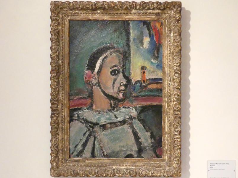 Georges Rouault (1907–1945), Pierrot, Schwäbisch Hall, Kunsthalle Würth, Ausstellung "Das Musée d'Art moderne de la Ville de Paris zu Gast in der Kunsthalle Würth" vom 15.04.-15.09.2019, 1937, Bild 1/2