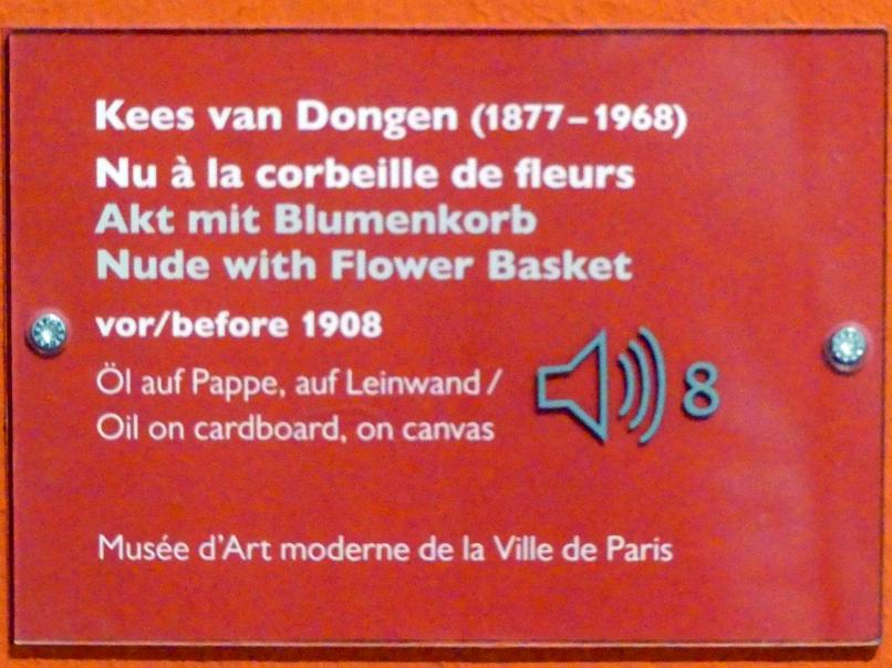 Kees van Dongen (1904–1955), Akt mit Blumenkorb, Schwäbisch Hall, Kunsthalle Würth, Ausstellung "Das Musée d'Art moderne de la Ville de Paris zu Gast in der Kunsthalle Würth" vom 15.04.-15.09.2019, vor 1908, Bild 2/2