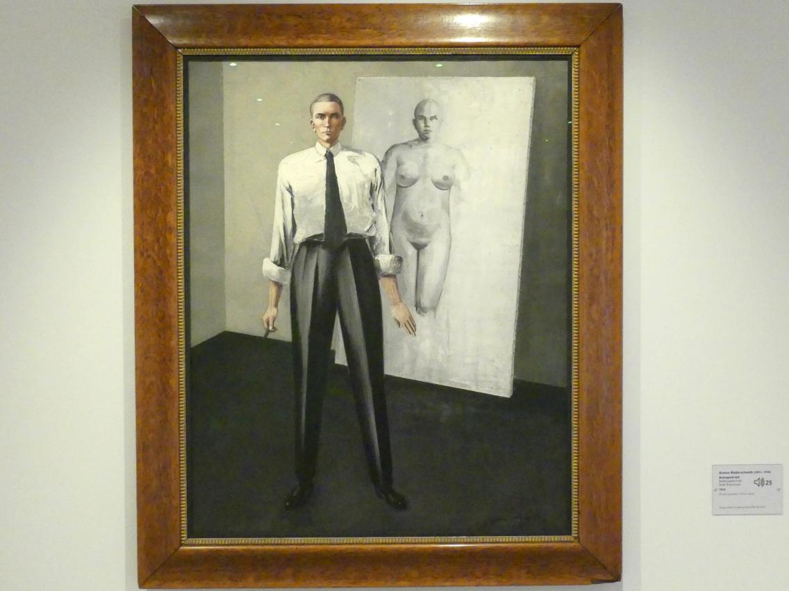 Anton Räderscheidt (1926–1936), Selbstporträt, Schwäbisch Hall, Kunsthalle Würth, Ausstellung "Das Musée d'Art moderne de la Ville de Paris zu Gast in der Kunsthalle Würth" vom 15.04.-15.09.2019, 1928
