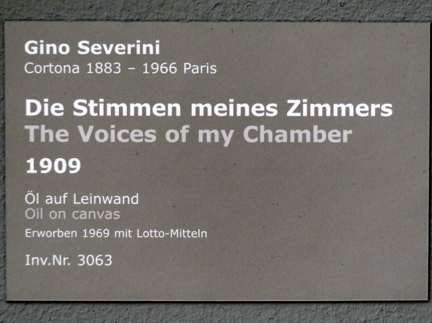 Gino Severini (1909–1934), Die Stimmen meines Zimmers, Stuttgart, Staatsgalerie, Internationale Malerei und Skulptur 3, 1909, Bild 2/2