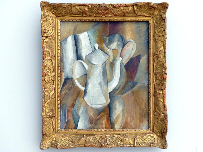 Georges Braque (1906–1956), Stillleben mit Kaffeekanne und Krug, Stuttgart, Staatsgalerie, Internationale Malerei und Skulptur 3, 1908, Bild 1/2