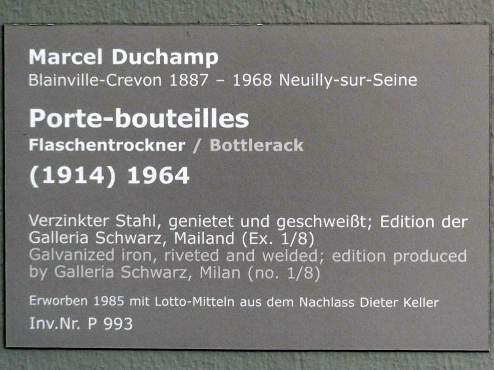Marcel Duchamp (1911–1964), Porte-bouteilles - Flaschentrockner, Stuttgart, Staatsgalerie, Internationale Malerei und Skulptur 5, 1964, Bild 3/3