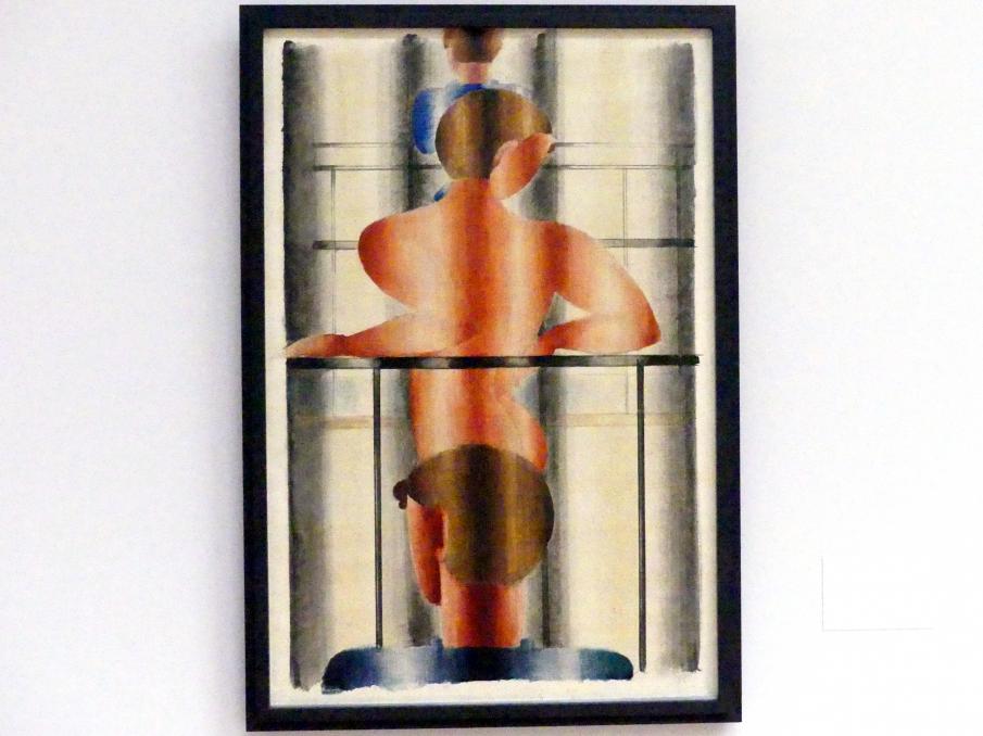 Oskar Schlemmer (1919–1937), Geländerszene, Stuttgart, Staatsgalerie, Internationale Malerei und Skulptur 8, 1932, Bild 1/2