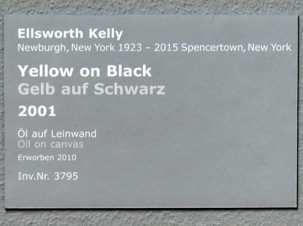 Ellsworth Kelly (1950–2004), Yellow on Black - Gelb auf Schwarz, Stuttgart, Staatsgalerie, Internationale Malerei und Skulptur 12, 2001, Bild 2/2