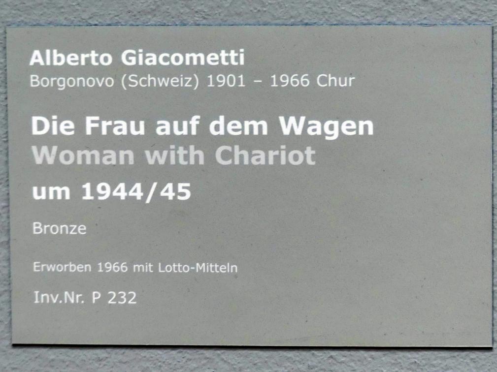 Alberto Giacometti (1914–1965), Die Frau auf dem Wagen, Stuttgart, Staatsgalerie, Internationale Malerei und Skulptur 13, um 1944–1945, Bild 5/5
