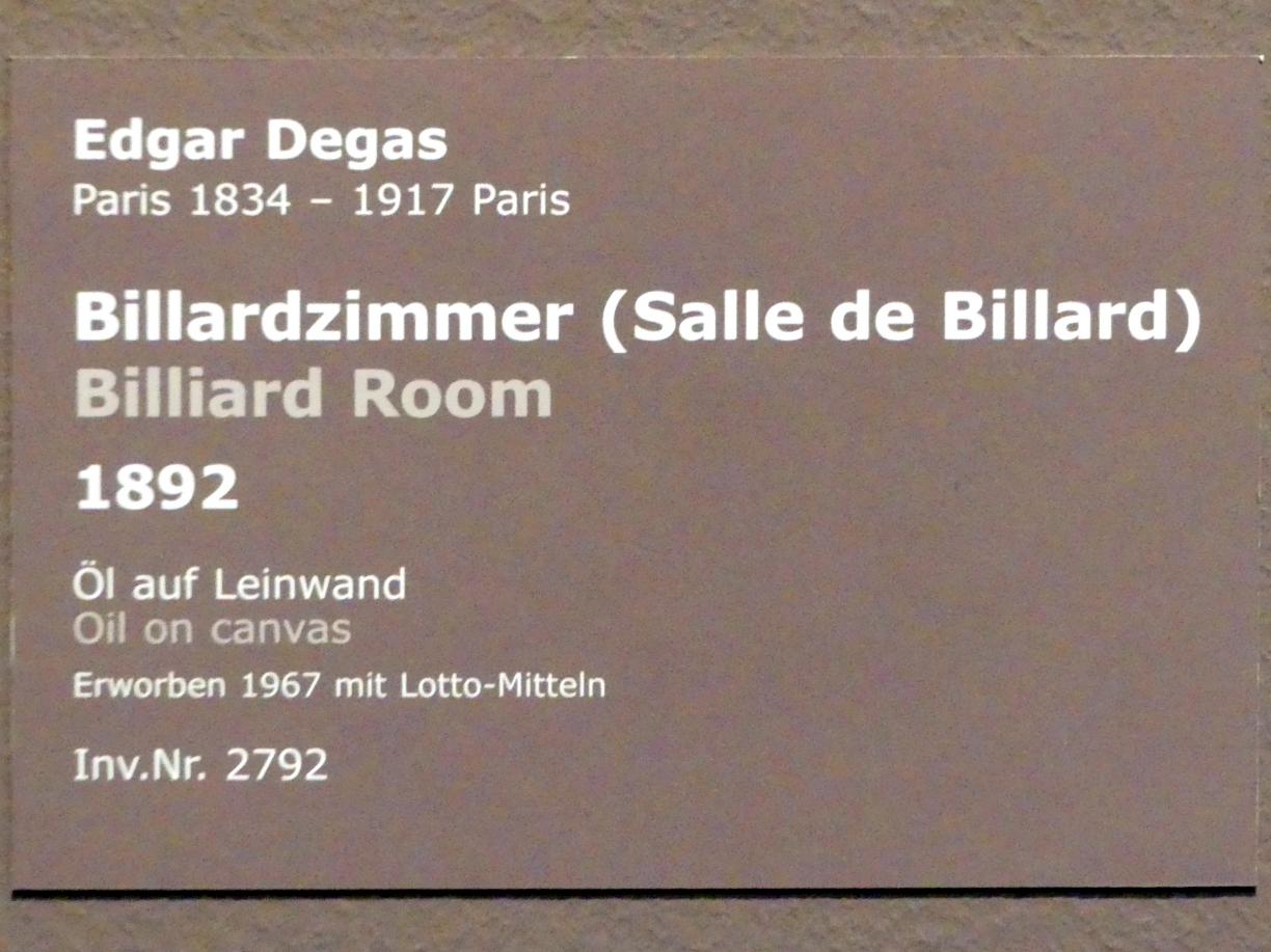 Edgar Degas (1855–1909), Salle de Billard - Billardzimmer, Stuttgart, Staatsgalerie, Europäische Malerei und Skulptur 2, 1892, Bild 2/2