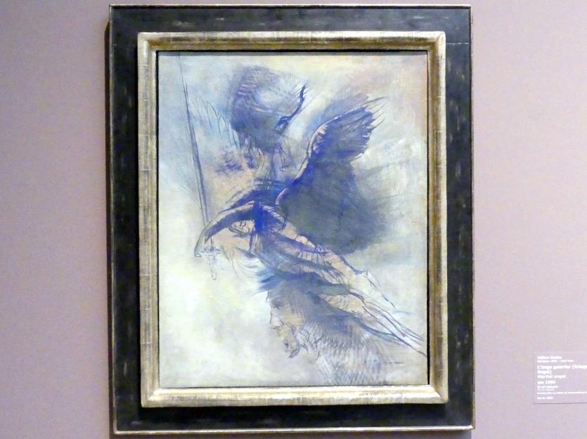 Odilon Redon (1875–1914), L'ange guerrier - Kriegerischer Engel, Stuttgart, Staatsgalerie, Europäische Malerei und Skulptur 2, um 1900